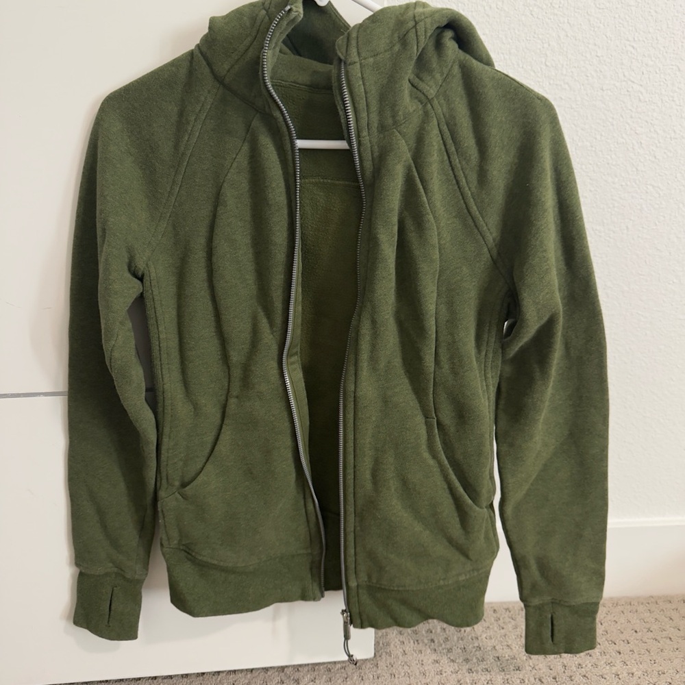 Green Lululemon Scuba Zip-Up Hoodie